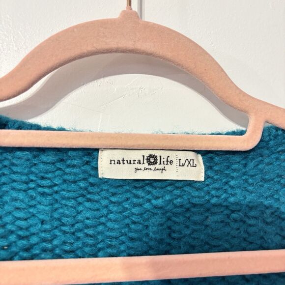 NATURAL LIFE Oversized Color Block Cardigan Sweater Sz L/ XL Thick knit Cardigan - Picture 4 of 6